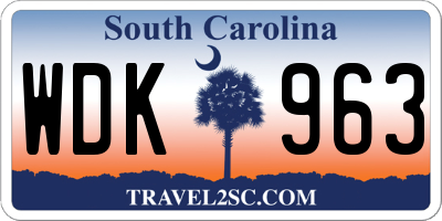 SC license plate WDK963