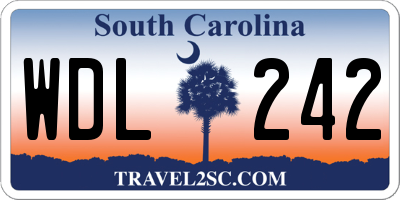 SC license plate WDL242