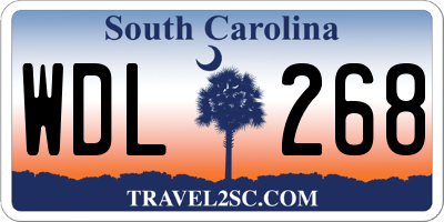 SC license plate WDL268