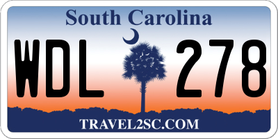 SC license plate WDL278