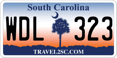 SC license plate WDL323