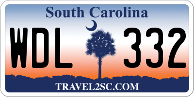 SC license plate WDL332