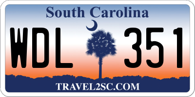 SC license plate WDL351