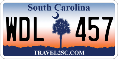 SC license plate WDL457