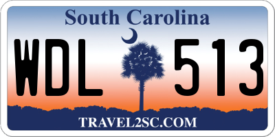 SC license plate WDL513