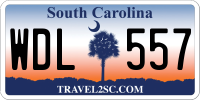 SC license plate WDL557