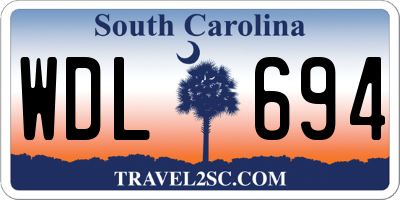 SC license plate WDL694