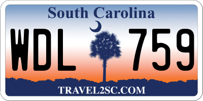 SC license plate WDL759