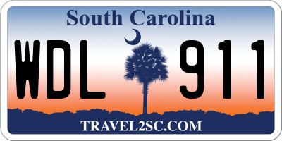 SC license plate WDL911