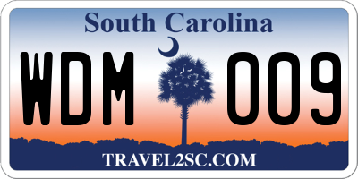 SC license plate WDM009