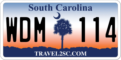 SC license plate WDM114