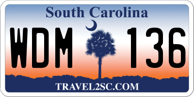 SC license plate WDM136