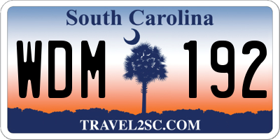SC license plate WDM192