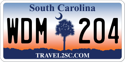 SC license plate WDM204