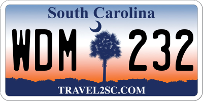 SC license plate WDM232