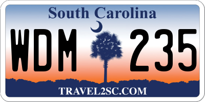 SC license plate WDM235