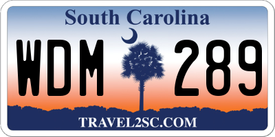 SC license plate WDM289