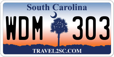 SC license plate WDM303
