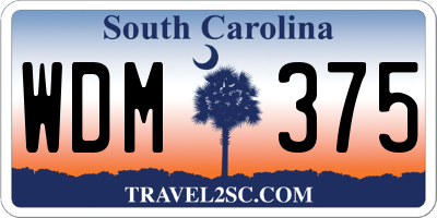 SC license plate WDM375