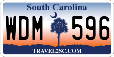 SC license plate WDM596