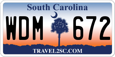 SC license plate WDM672