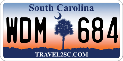 SC license plate WDM684