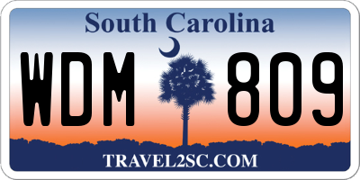 SC license plate WDM809