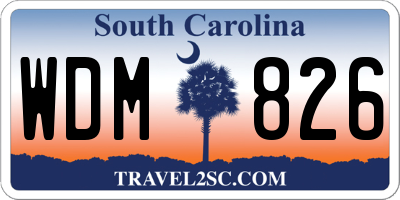 SC license plate WDM826