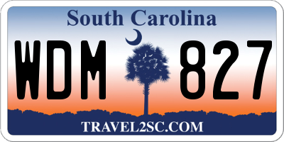 SC license plate WDM827