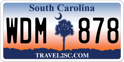SC license plate WDM878