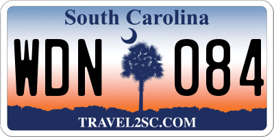 SC license plate WDN084