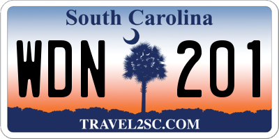 SC license plate WDN201
