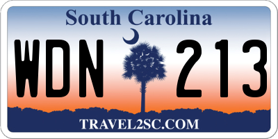 SC license plate WDN213