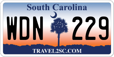 SC license plate WDN229