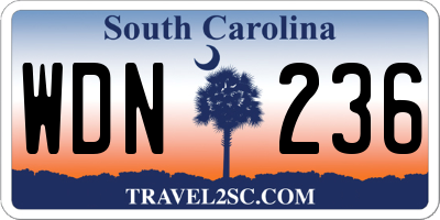 SC license plate WDN236