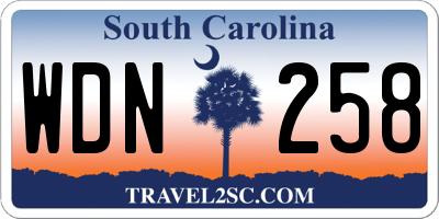SC license plate WDN258