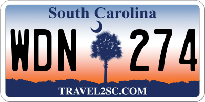SC license plate WDN274