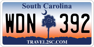 SC license plate WDN392