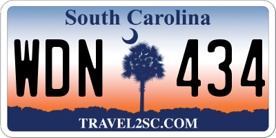 SC license plate WDN434