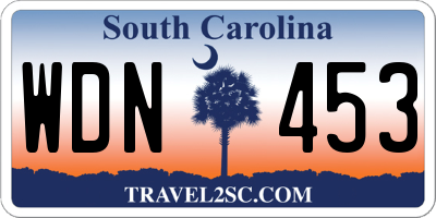 SC license plate WDN453