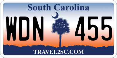 SC license plate WDN455
