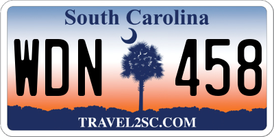 SC license plate WDN458