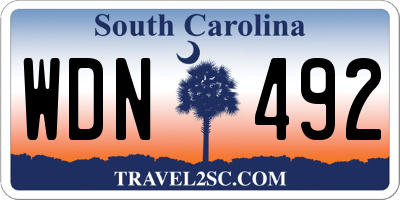 SC license plate WDN492