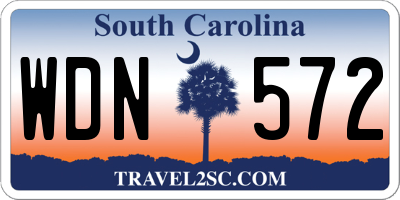 SC license plate WDN572