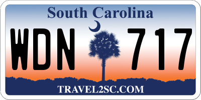 SC license plate WDN717