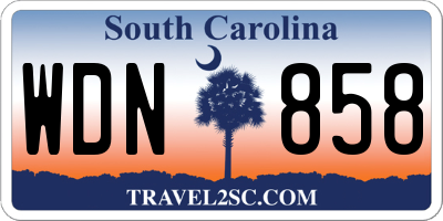 SC license plate WDN858