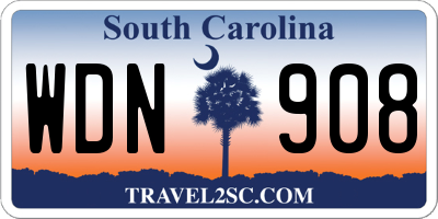 SC license plate WDN908