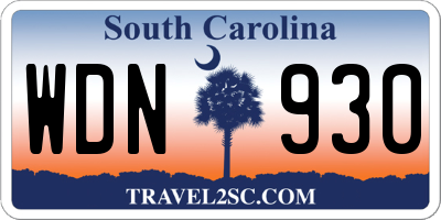 SC license plate WDN930