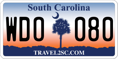 SC license plate WDO080