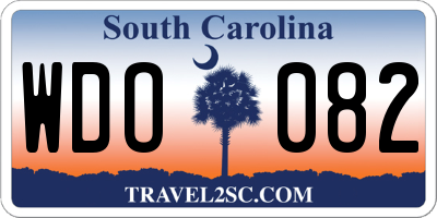 SC license plate WDO082